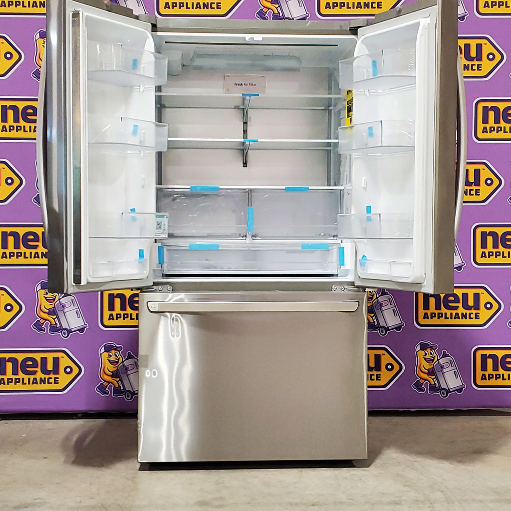 LG 27 cu. ft. Smart Counter-Depth MAX™ French Door Refrigerator with Linear Cooling™ and Internal Water Dispenser 21SD13 - LRFLC2706S - Scratch & Dent (Minor)