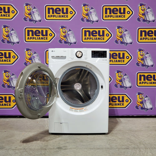 LG 4.5 cu. ft. Front Load Washer with Steam and Built-In Intelligence in White 21SD23 - WM4000HWA - Scratch & Dent (Minor)