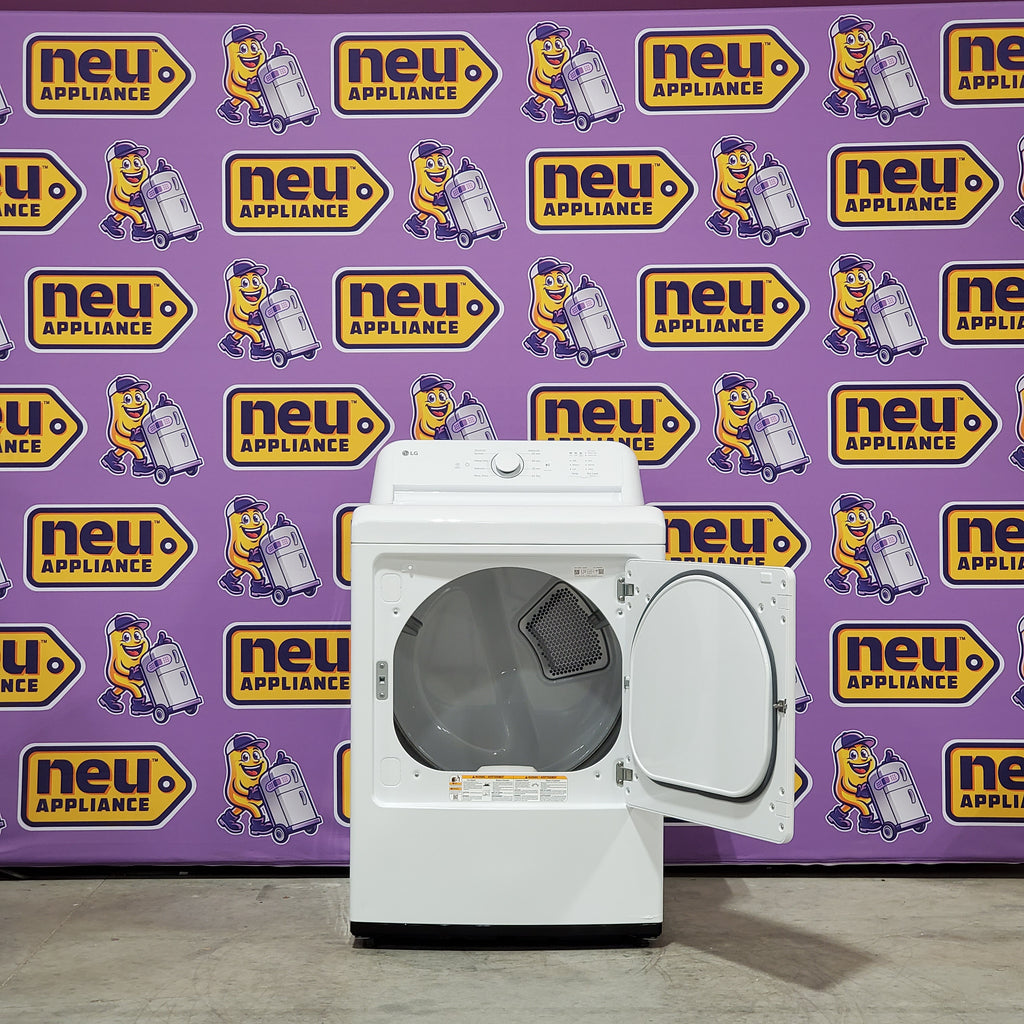 Pictures of LG 7.3 Cu. Ft. Electric Rear Control Ultra Large Capacity Dryer in White with Sensor Dry 6SD45 - 22SD008 - DLE6100W - Open Box - Neu Appliance Outlet - Discount Appliance Outlet in Austin, Tx