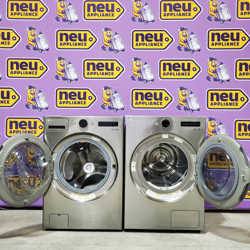 LG 4.5 cu. ft. Smart Front Load Washer with TurboWash® 360° and ezDispense® WM5700HVA - Scratch & Dent (MInor) and LG Smart Mega Capacity 7.8 Cu. Ft. Front Load Dryer with Dual Inverter Heat Pump Technology 16113 - DLHC5502V - Open Box
