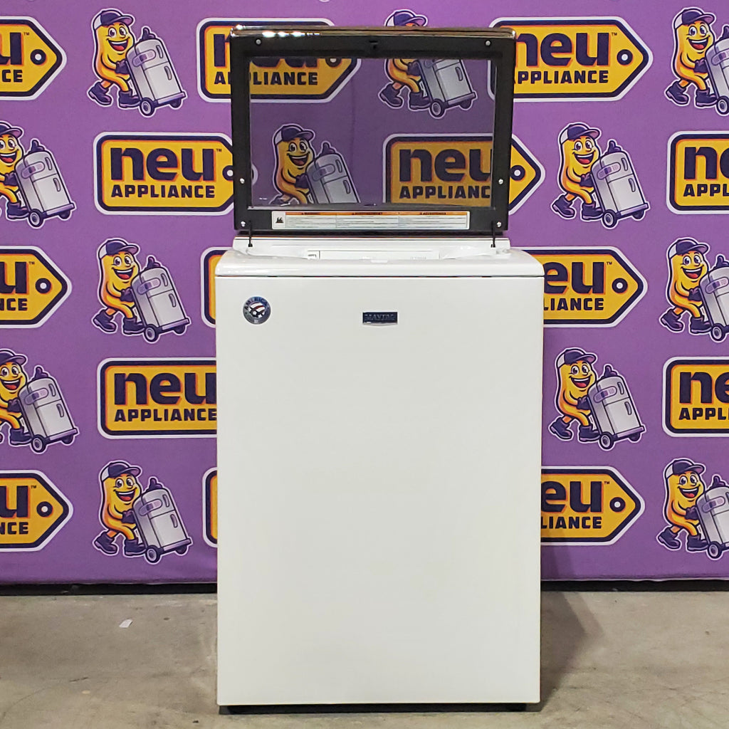 Maytag 5.2 cu. ft. High Efficiency Agitator Extra Large Top-Load Washer MVW7230HW - Certified Refurbished and Maytag 7.4 Cu. Ft. Top Load Electric Dryer with Extra Power and Advanced Moisture Sensing 16105 - MED6205RW - Scratch & Dent (Minor)