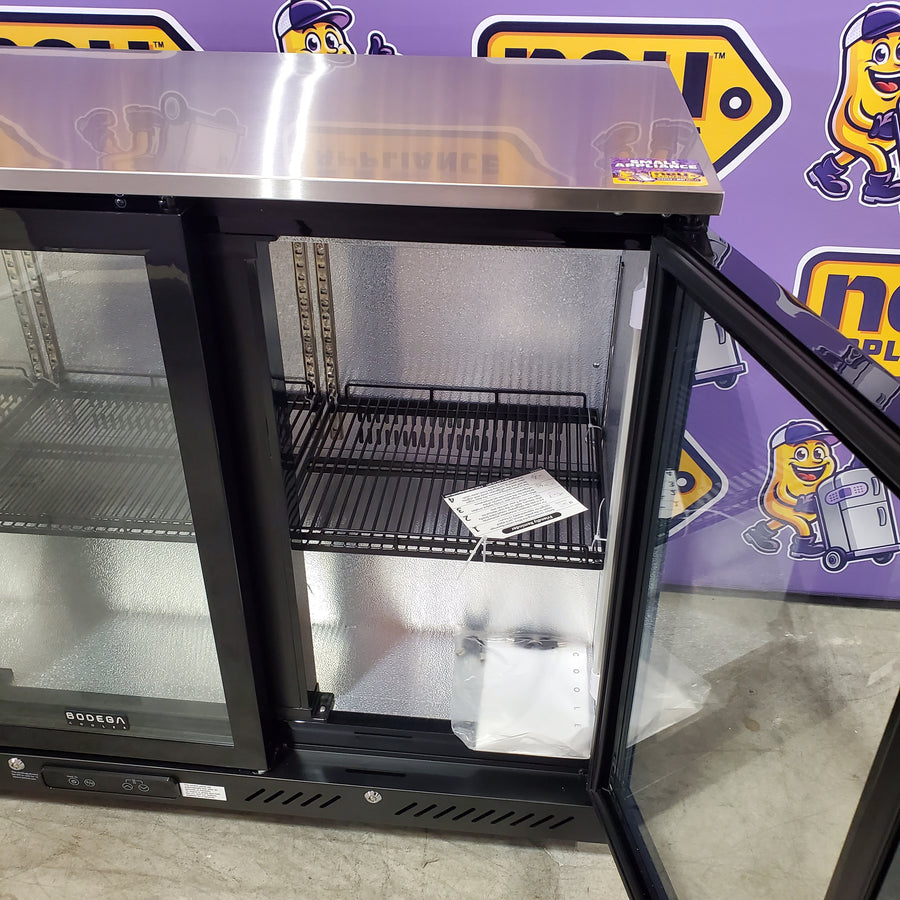 Bodega Cooler 12 Cu.Ft Display Bar Beverage Fridge With 3 Glass Doors and Wheels SA327 - BTC-320FC - Open Box