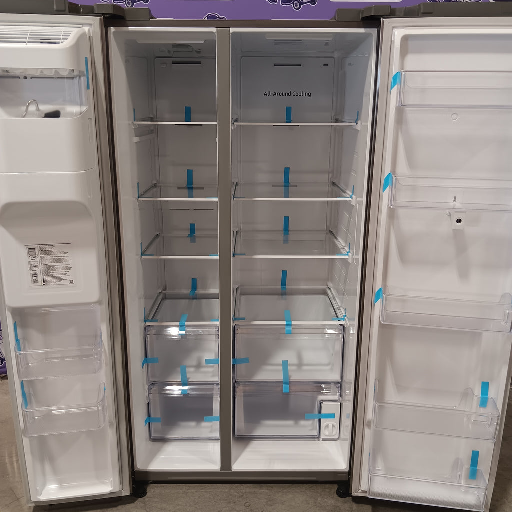 Pictures of Samsung 26.7 cu. ft. Standard Depth Smart Side by Side Refrigerator in Stainless Steel with Family Hub 310104CR12822 - RS27T5561SR - Scratch & Dent (Minor) - Neu Appliance Outlet - Discount Appliance Outlet in Austin, Tx