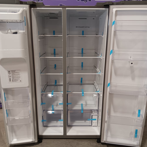 Samsung 26.7 cu. ft. Standard Depth Smart Side by Side Refrigerator in Stainless Steel with Family Hub 310104CR12822 - RS27T5561SR - Scratch & Dent (Minor)