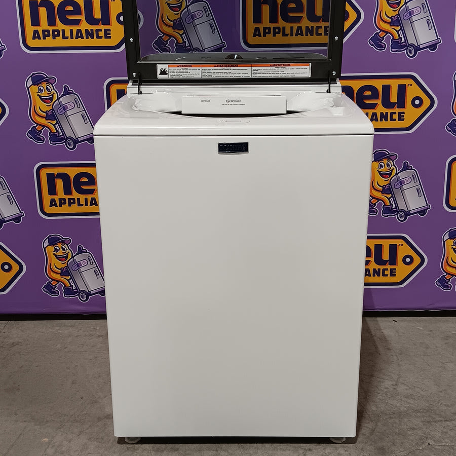 Maytag Top Load 4.8 cu ft Washer with Deep Fill and Slow-Close Glass Lid MVW6200KW - Scratch & Dent (Minor) and Maytag 7.0 cu ft Electric Dryer with Moisture Sensing and Quick Dry Cycle 16190 - MED6200KW - Scratch & Dent (Moderate)
