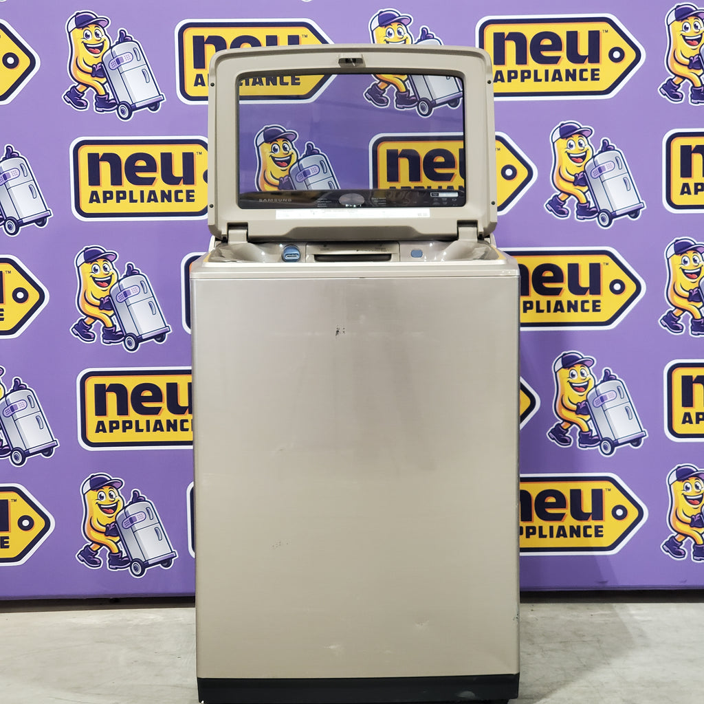 Pictures of Samsung 5.0 cu. ft. High Efficiency Top Load Washer with Active WaterJet in Champagne WA50T5300AC - Certified Refurbished - Neu Appliance Outlet - Discount Appliance Outlet in Austin, Tx