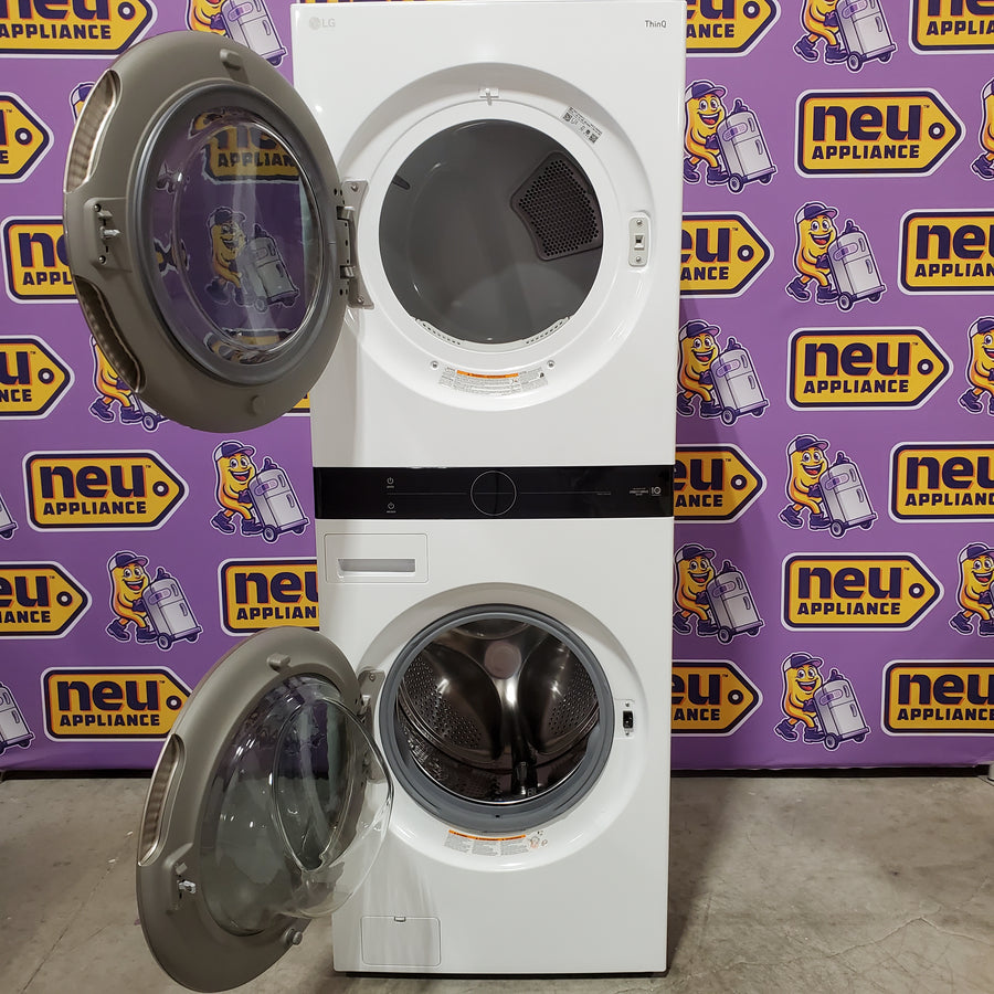 LG Front Load Wash Tower with Center Control 4.5 Cu. Ft. Washer and 7.4 Cu. Ft. Dryer 22131SD74 - WKE100HWA - Scratch & Dent (Minor)