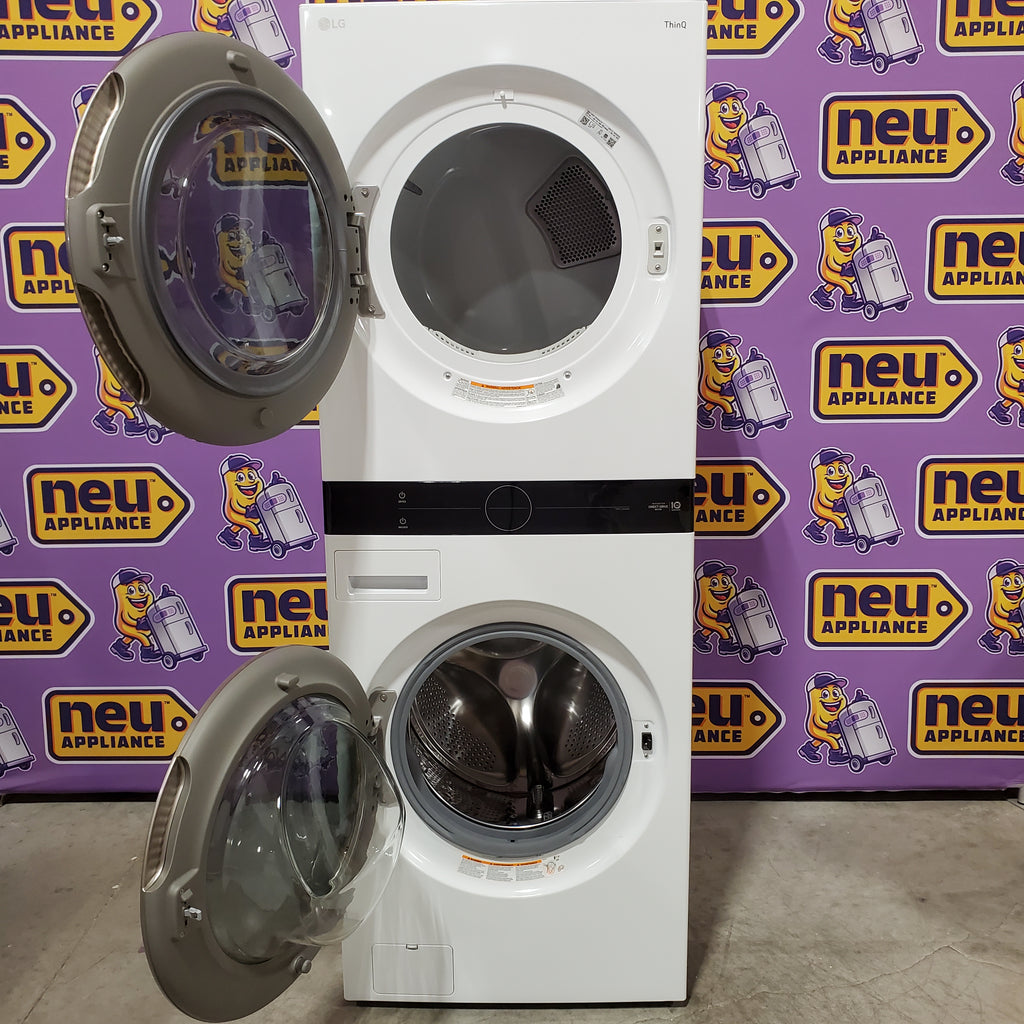 LG Front Load Wash Tower with Center Control 4.5 Cu. Ft. Washer and 7.4 Cu. Ft. Dryer 22131SD74 - WKE100HWA - Scratch & Dent (Minor)