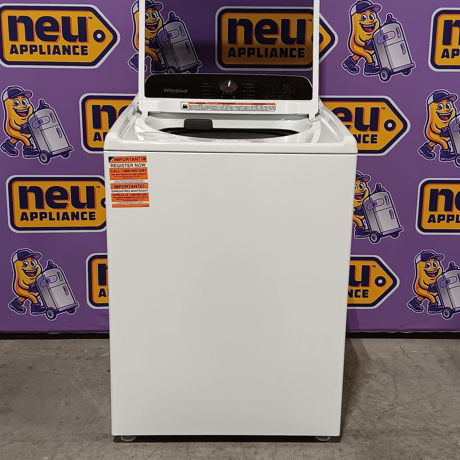 Whirlpool Top Load 4.7 Cu. Ft. Washer in White with 2-in-1 Removable Agitator WTW5057LW - Scratch & Dent - Minor and Whirlpool 7.0 cu. ft. Electric Dryer with Hamper Door 16247 - WED5010LW - Open Box