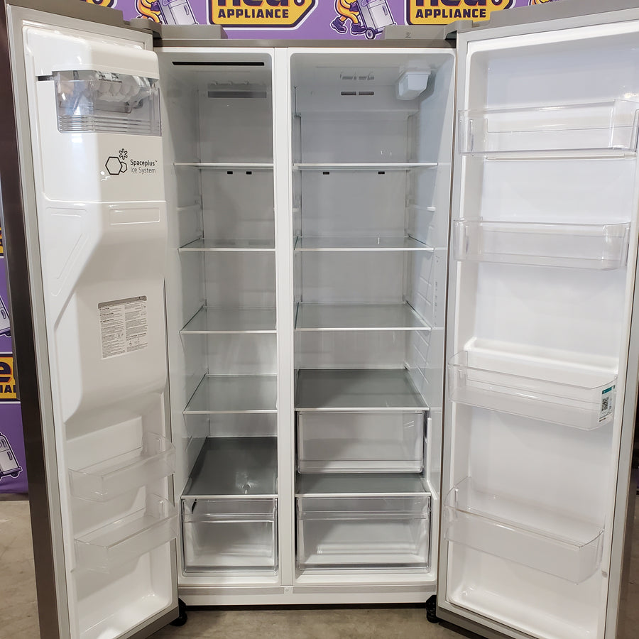 LG 27 cu. ft. Standard-Depth, Side-by-side Refrigerator, with Ice and Water and Bar Handle Design 22136SD272 - LS27T3230S - Scratch & Dent (Major)