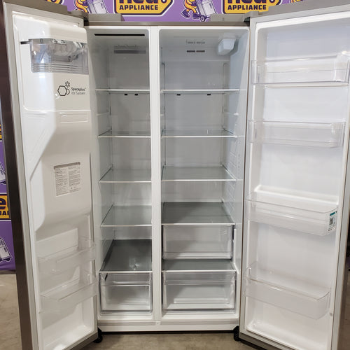 Pictures of LG 27 cu. ft. Standard-Depth, Side-by-side Refrigerator, with Ice and Water and Bar Handle Design 22136SD272 - LS27T3230S - Scratch & Dent (Major) - Neu Appliance Outlet - Discount Appliance Outlet in Austin, Tx