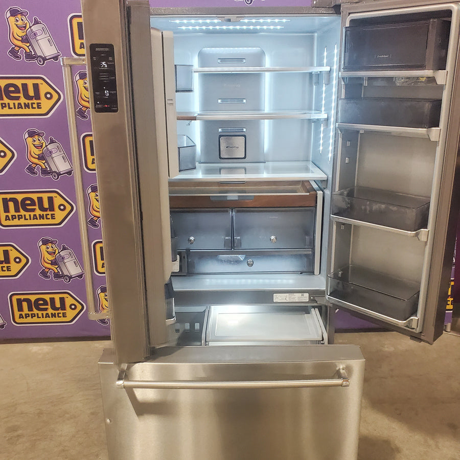 KitchenAid 23.8 cu. ft. Counter-Depth French Door Platinum Interior Refrigerator with PrintShield™ Finish 31135SD264 - KRFC704FPS - Scratch and Dent (Moderate)
