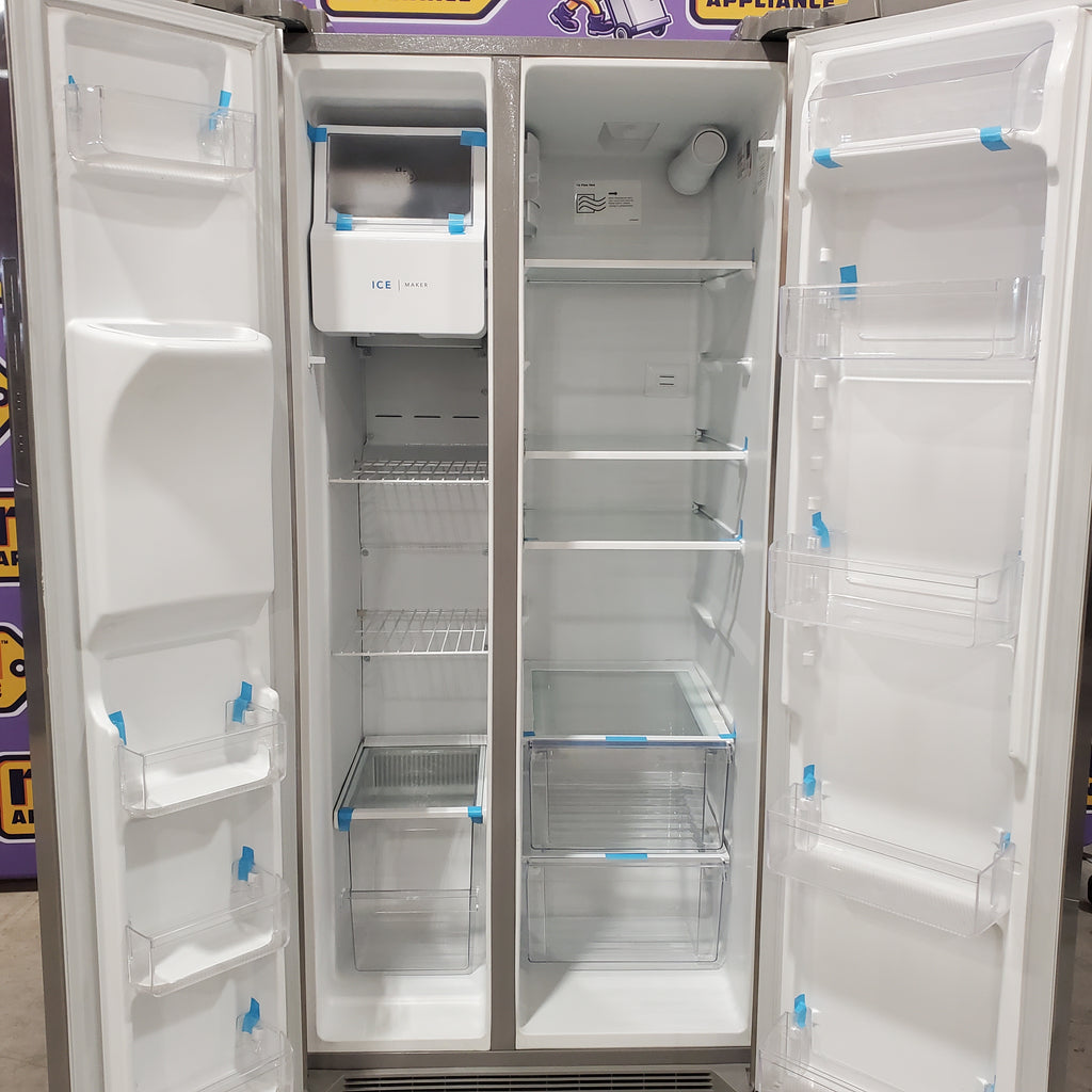 Pictures of Frigidaire 33" Wide 22.3 cu. ft. ENERGY STAR Side by Side Refrigerator Stainless Steel with Exterior Water and Ice Dispenser 20SD104 - FRSS2323AS - Scratch & Dent (Minor) - Neu Appliance Outlet - Discount Appliance Outlet in Austin, Tx