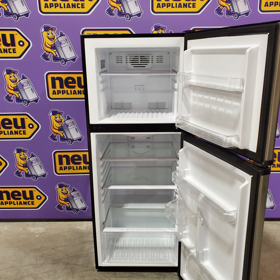 Haier 9.8 cu. ft. Top Freezer Refrigerator in Stainless Steel HA10TG21SS - Scratch & Dent (Minor)