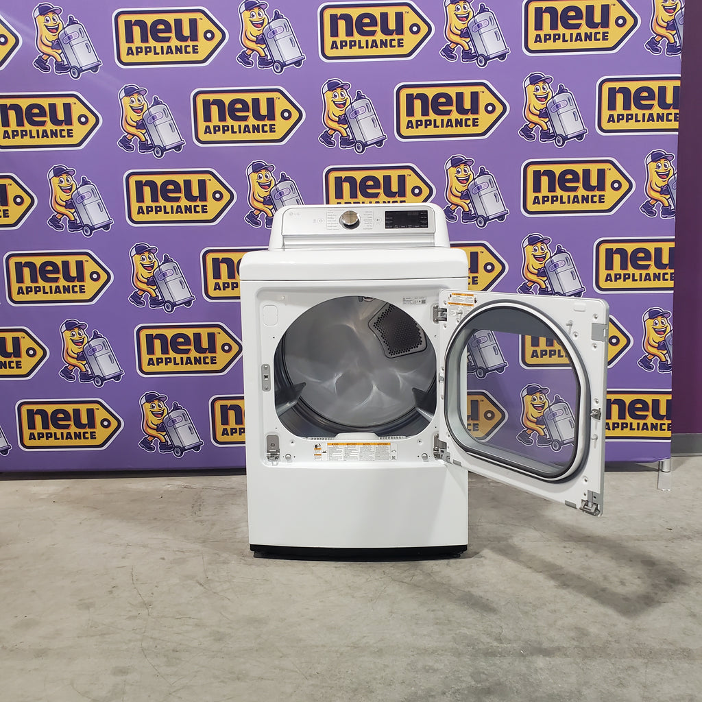 Pictures of LG White Top Load 5.0 Cu. Ft. Mega Capacity Washer with TurboDrum Technology WT7150CW - New in Box and LG White Electric 7.3 Cu. Ft. Ultra Large Capacity Smart Wi-Fi Enabled Dryer with TurboSteam DLEX7900WE - Certified Refurbished - Neu Appliance Outlet - Discount Appliance Outlet in Austin, Tx