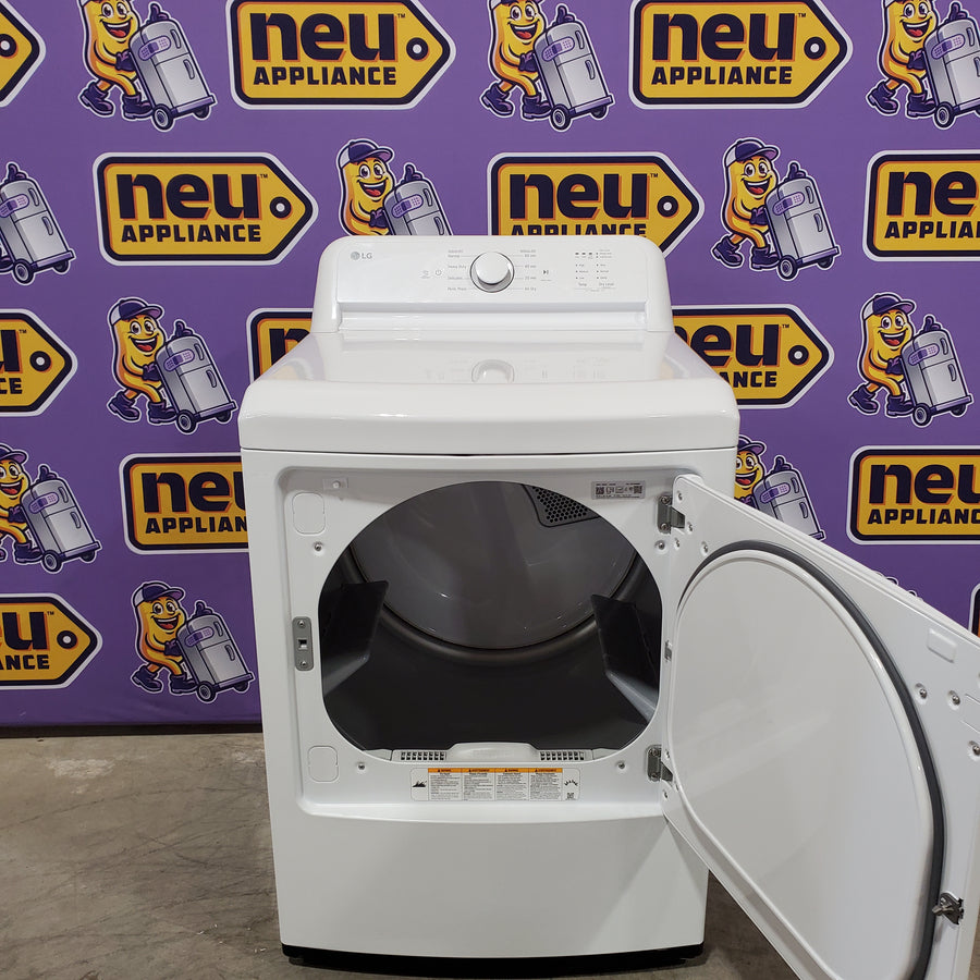 LG 7.3 Cu. Ft. Electric Rear Control Ultra Large Capacity Dryer in White with Sensor Dry 22231SD285 - DLE6100W - Scratch & Dent (Minor)