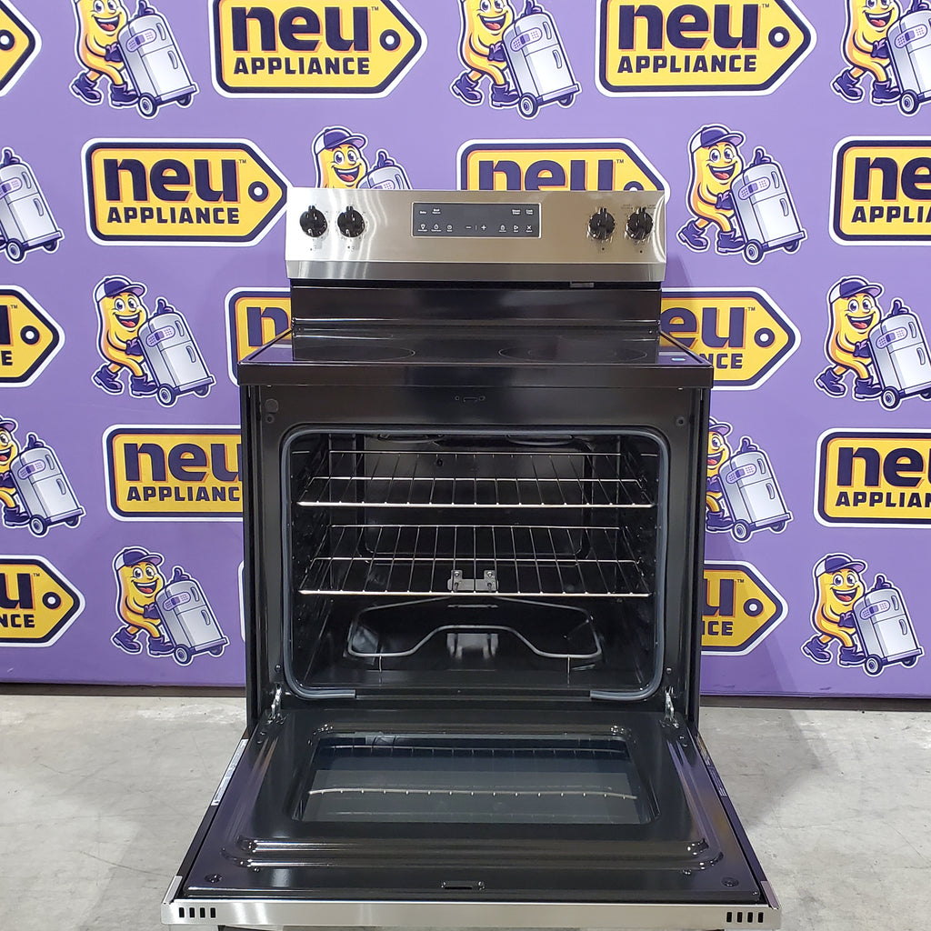 Pictures of GE® Stainless Steel ENERGY STAR® Free-Standing Electric Range with 4 Burner Radiant Cooktop 24SD037 - GRF400SVSS - Open Box - Neu Appliance Outlet - Discount Appliance Outlet in Austin, Tx