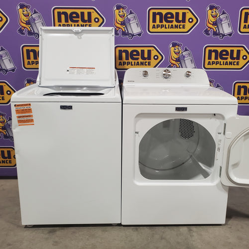 Maytag 4.2 Cu. Ft. Capacity Top Load Washer in White MTW4205SW - Certified Refurbished and MayTag 7.0 cu. ft. Top Load Electric Wrinkle Prevent Dryer 16089 - MED4500MW - Open Box