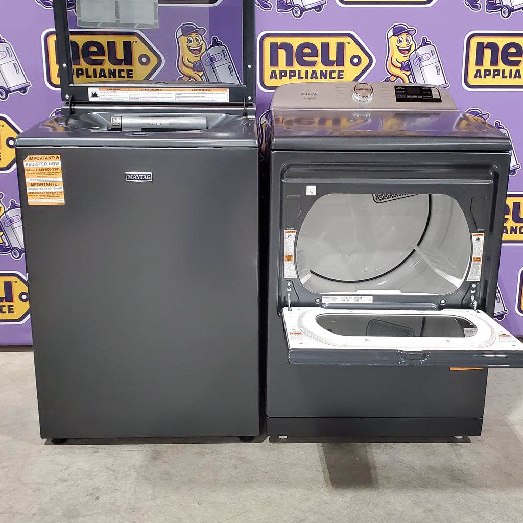 Pictures of Maytag 5.3 Cu. Ft. Pet Pro Top Load Impeller Washer with Extra Power MTW7200RF - Scratch & Dent (Minor) and Maytag 7.4 Cu. Ft. Pet Pro Top Load Electric Dryer with Sanitize Cycle 16126 - MED7205RF - Scratch & Dent (Minor) - Neu Appliance Outlet - Discount Appliance Outlet in Austin, Tx