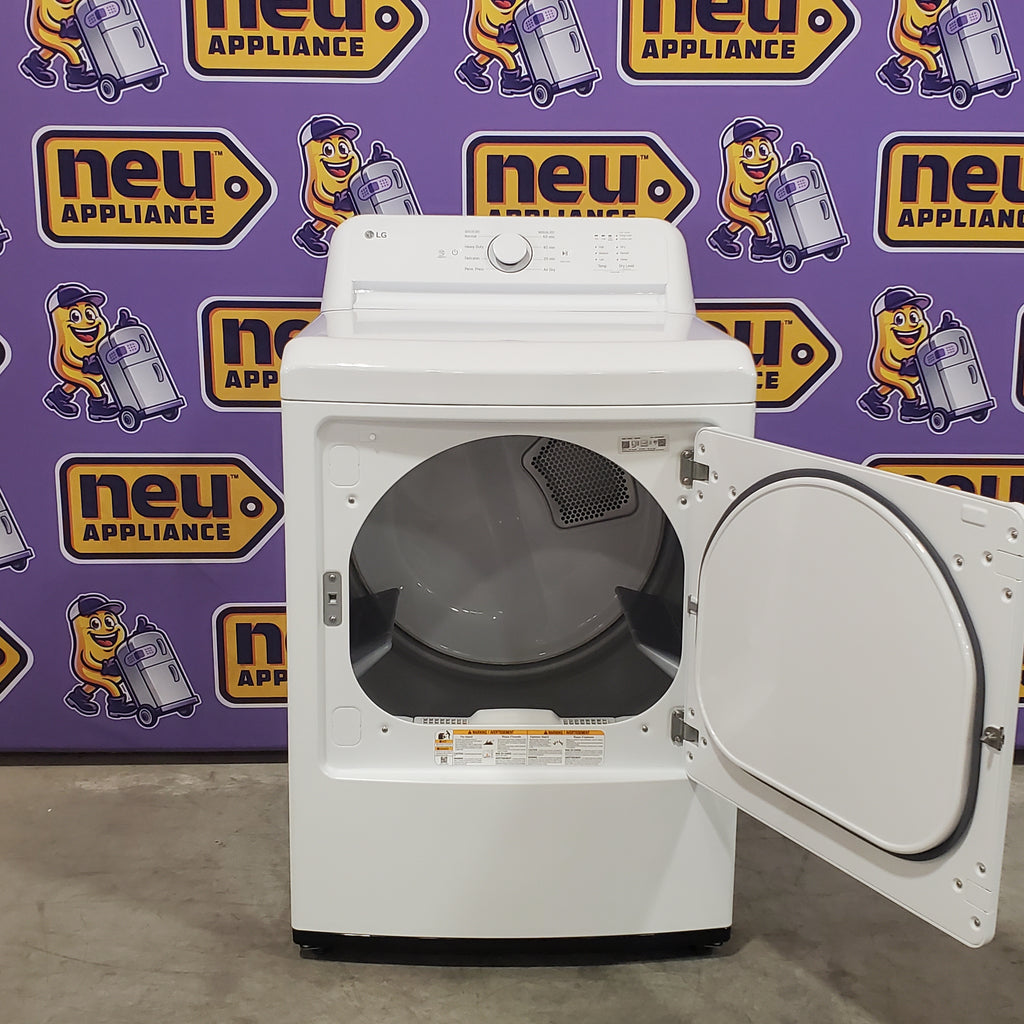 Pictures of LG Top Load 4.1 Cu. Ft. Washer with TurboDrum Technology in White WT6105CW - Certified Refurbished and LG 7.3 Cu. Ft. Electric Rear Control Ultra Large Capacity Dryer in White with Sensor Dry 16109 - DLE6100W - Open Box - Neu Appliance Outlet - Discount Appliance Outlet in Austin, Tx