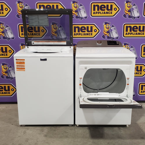 Maytag 5.2 Cu. Ft. Top Load Agitator Washer with Extra Power and Smart Appliance MTW6205RW - Open Box and Maytag 7.4 Cu. Ft. Top Load Electric Dryer with Extra Power and Advanced Moisture Sensing 16103 - MED6205RW - Open Box