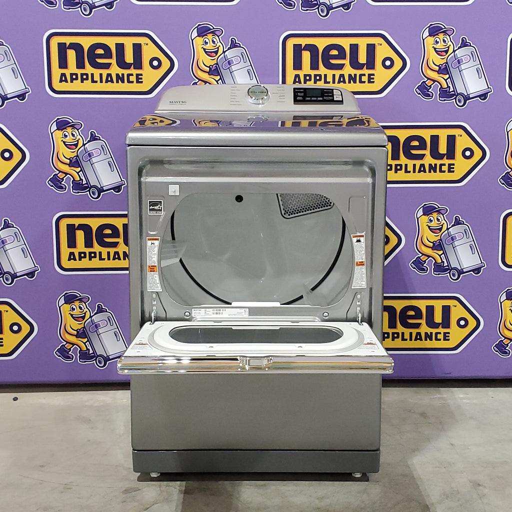 Pictures of Maytag 5.3 cu. ft. Metallic Slate Smart Capable ENERGY STAR Top Load Washing Machine with Extra Power MVW7232HC - Scratch & Dent (Minor) and Maytag 7.4 Cu. Ft. Metallic Slate Electric Dryer with Extra Power MED7230HC - Open Box - Neu Appliance Outlet - Discount Appliance Outlet in Austin, Tx