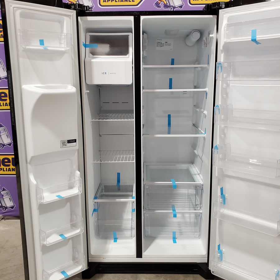 Frigidaire Black 26 Cu. Ft. Standard-Depth ENERGY STAR Side-by-Side Refrigerator with EvenTemp™ Cooling System 22231SD329 - FRSS2623AB - Scratch & Dent (Minor)