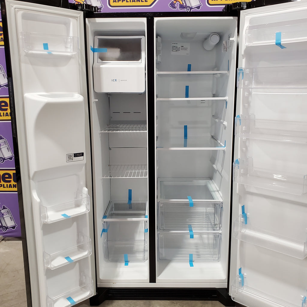 Pictures of Frigidaire Black 26 Cu. Ft. Standard-Depth ENERGY STAR Side-by-Side Refrigerator with EvenTemp™ Cooling System 22231SD329 - FRSS2623AB - Scratch & Dent (Minor) - Neu Appliance Outlet - Discount Appliance Outlet in Austin, Tx