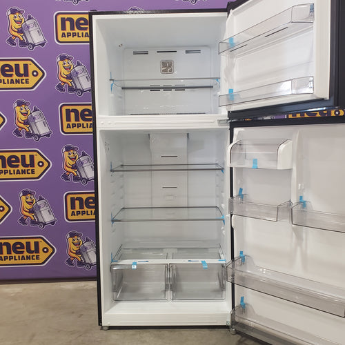 Midea Garage Ready 18 Cu. Ft. Top Freezer Refrigerator with Gallon Sized Door Bins, Ice Maker Ready, and LED Lighting 3SD781 - MRT18D3BBB - Scratch & Dent (Minor)