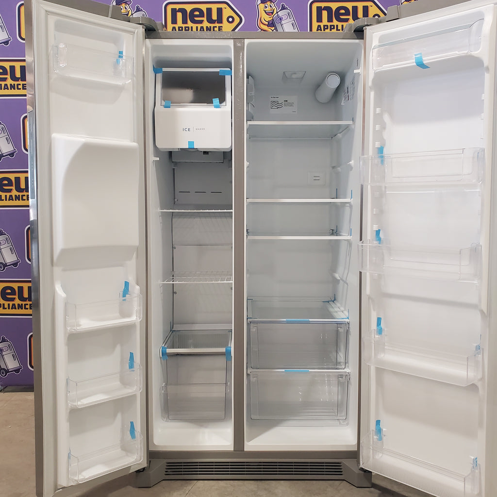 Pictures of Frigidaire Standard Depth 25.6 Cu. Ft. Side by Side 36" Refrigerator with a EvenTemp Cooling System FRSS26L3AF - Scratch and Dent (Minor) - Neu Appliance Outlet - Discount Appliance Outlet in Austin, Tx