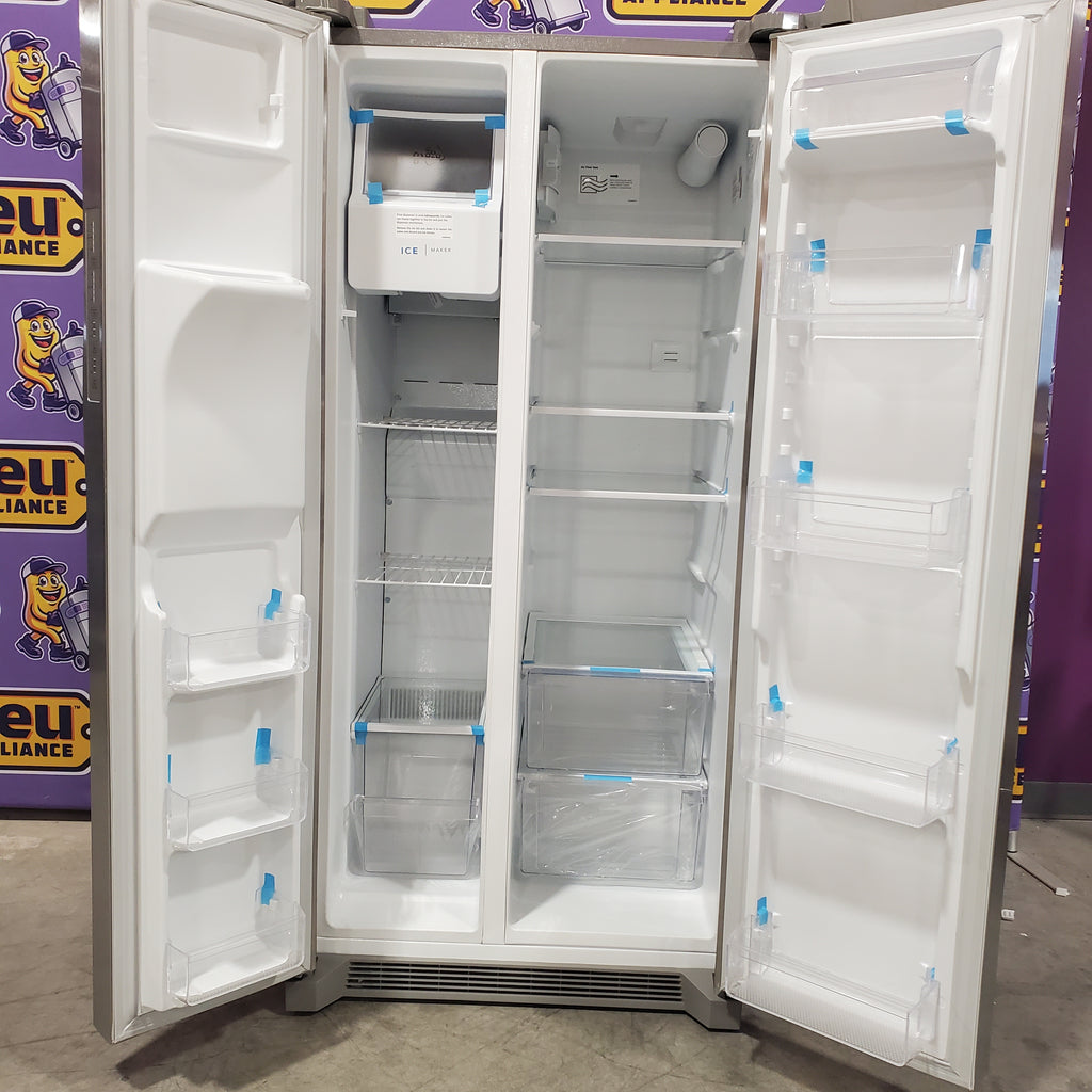 Pictures of Frigidaire 33" Wide 22.3 cu. ft. ENERGY STAR Side by Side Refrigerator Stainless Steel with Exterior Water and Ice Dispenser 20SD102 - FRSS2323AS - Scratch & Dent (Minor) - Neu Appliance Outlet - Discount Appliance Outlet in Austin, Tx