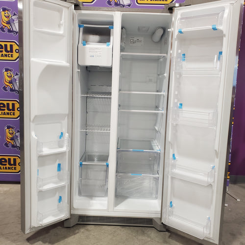 Pictures of Frigidaire 33" Wide 22.3 cu. ft. ENERGY STAR Side by Side Refrigerator Stainless Steel with Exterior Water and Ice Dispenser 20SD102 - FRSS2323AS - Scratch & Dent (Minor) - Neu Appliance Outlet - Discount Appliance Outlet in Austin, Tx
