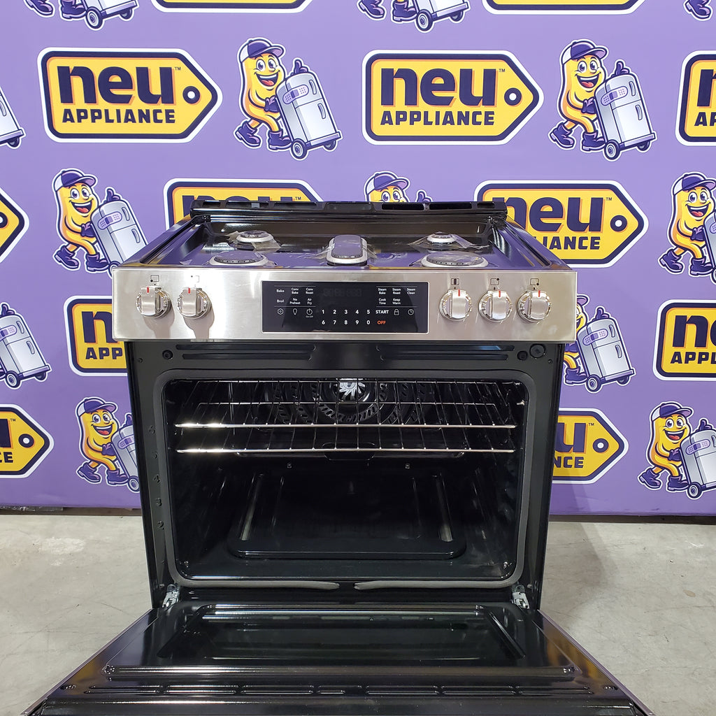 Pictures of Frigidaire Gallery 5 burners 5.1-cu ft Air Fry Convection Oven Freestanding Natural Gas Range in Stainless Steel 20531SD518- GCFG3059BF - Scratch & Dent (Minor) - Neu Appliance Outlet - Discount Appliance Outlet in Austin, Tx