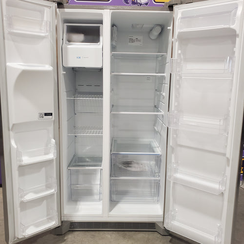 Frigidaire 25.6 cu. ft. ENERGY STAR Side by Side Refrigerator with Exterior Water and Ice Dispenser in Stainless Steel 20231SD239 - FRSS2623AS - Scratch & Dent (Minor)
