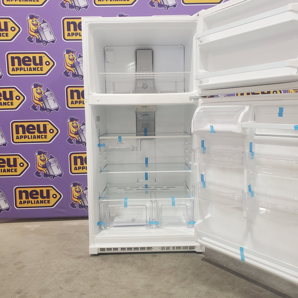 Whirlpool 33" Wide Top Freezer 20.5 cu ft Refrigerator with Ice Maker and Frameless Glass Shelves and Flexi-Slide Bin WRT311FZDW - Scratch & Dent (Minor)