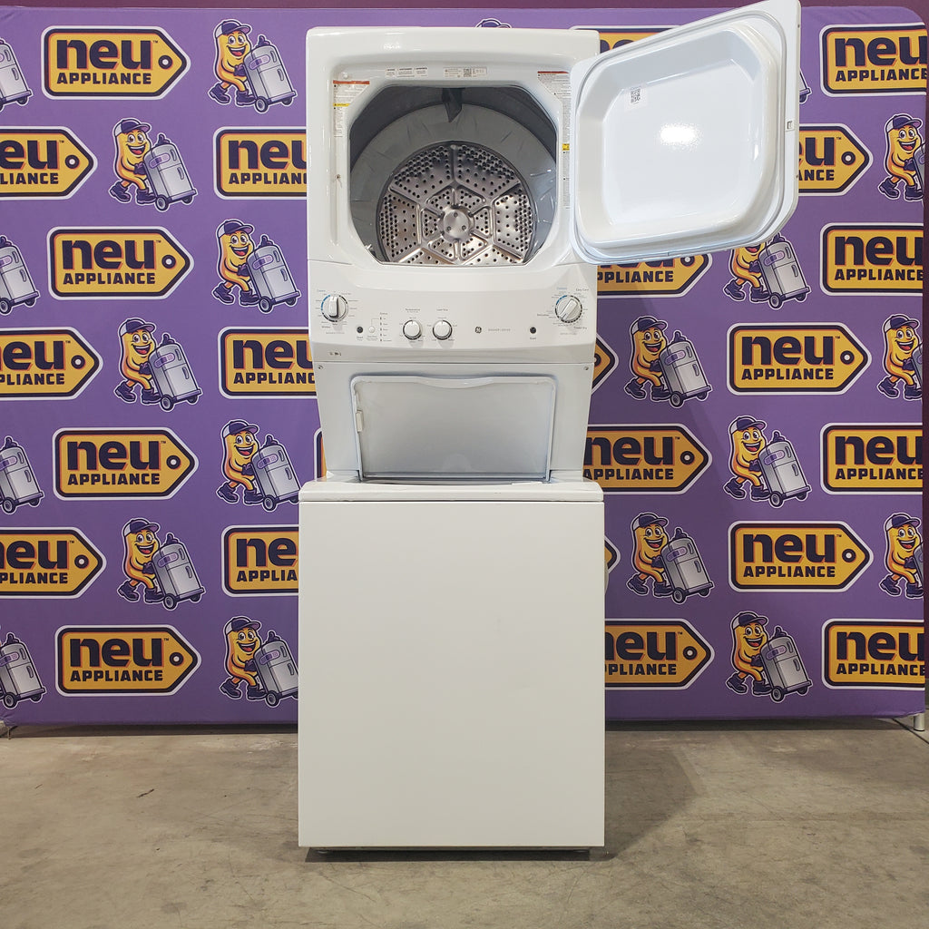 Pictures of GE White Combo 3.8 Cu. Ft. Top Load Washer and 5.9 Electric Dryer GUD27ESSM1WW - Scratch and Dent (Minor) - Neu Appliance Outlet - Discount Appliance Outlet in Austin, Tx