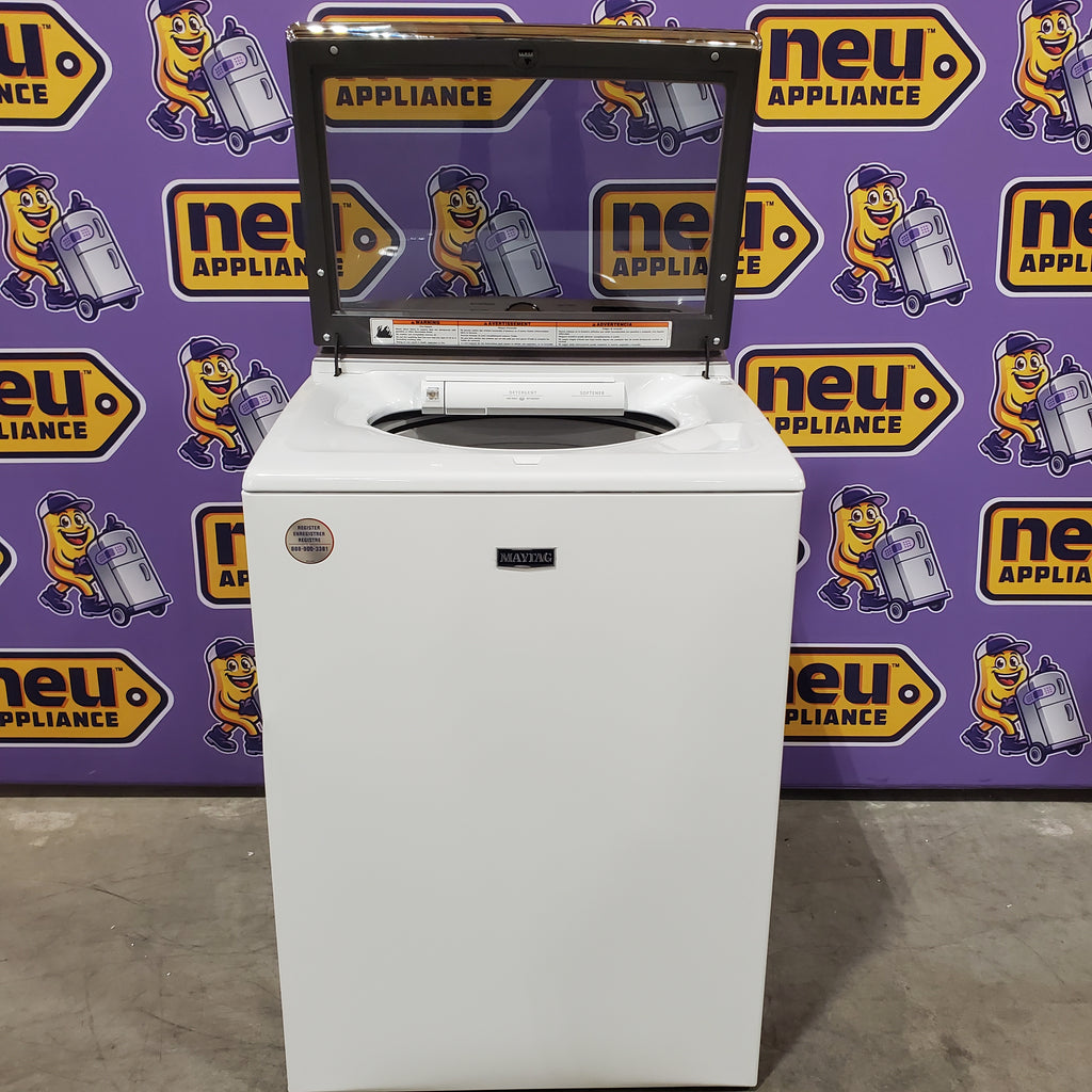 Pictures of Maytag Smart Top Load 5.2 Cu. Ft. Washer with Extra Power Button in White 25138SD764 - MVW7230HW - Scratch & Dent (Minor) - Neu Appliance Outlet - Discount Appliance Outlet in Austin, Tx