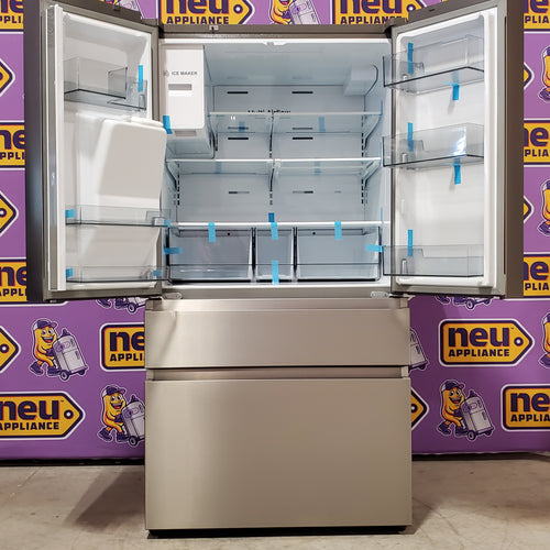 Hisense PureFlat 25.6-cu ft 4-Door Smart French Door ENERGY STAR Refrigerator in Stainless Steel with Ice Maker, Water and Ice Dispenser 3SD740 - HRM260N6TSE - Open Box