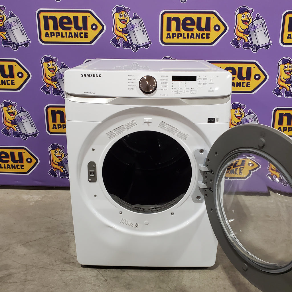 Pictures of Samsung 7.5 cu. ft. Front Load Electric Dryer with Smart Care in White 22132SD123 - DVE45T6000W - Scratch & Dent (Minor) - Neu Appliance Outlet - Discount Appliance Outlet in Austin, Tx