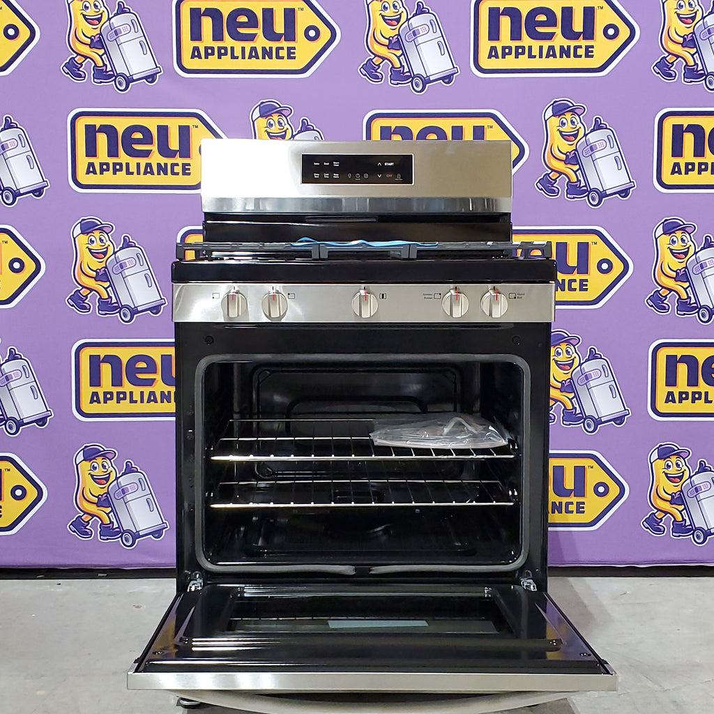 Frigidaire 5 Burner Freestanding Gas Range in Stainless Steel with Quick Boil and Steam Clean 4SD477 - FCRG3062AS - Scratch & Dent (Minor)