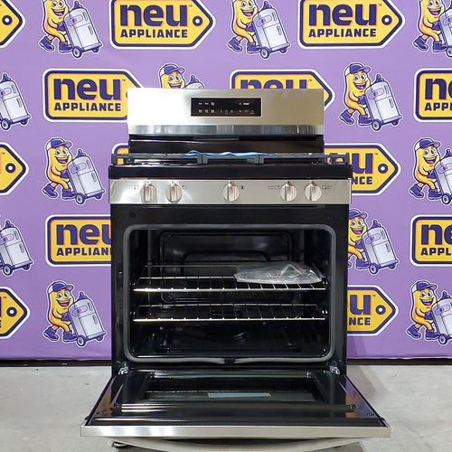 Frigidaire 5 Burner Freestanding Gas Range in Stainless Steel with Quick Boil and Steam Clean 4SD477 - FCRG3062AS - Scratch & Dent (Minor)
