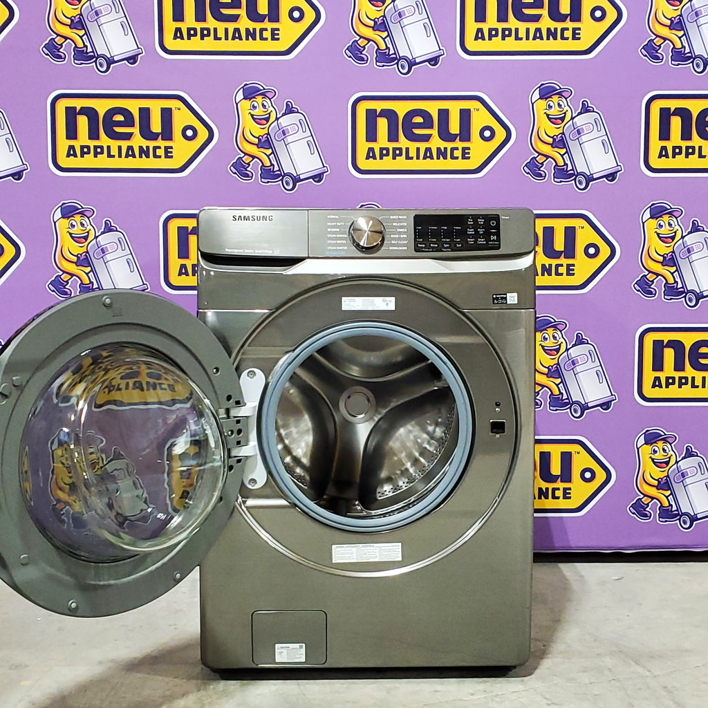 Samsung 4.5 cu. ft. Large Capacity Smart Front Load Washer with Super Speed Wash in Platinum 5SD188 - WF45B6300AP - Scratch & Dent (Minor)