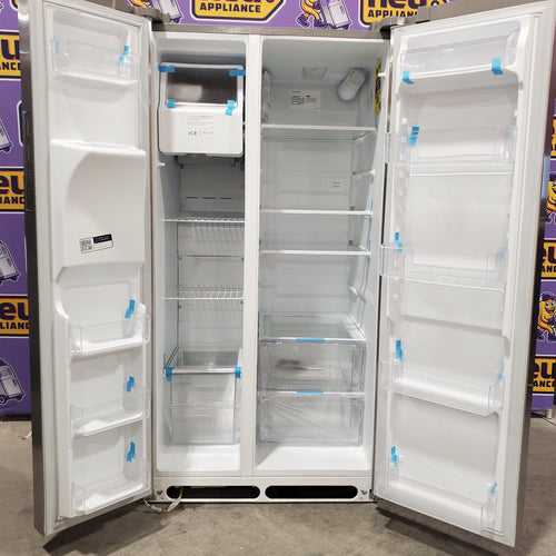 Frigidaire 25.6 cu. ft. ENERGY STAR Side by Side Refrigerator with Exterior Water and Ice Dispenser in Stainless Steel 3SD1061 - FRSS2623AS - Scratch & Dent (Minor)