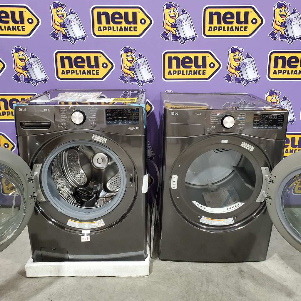 Pictures of LG Front Load 4.5 Cu. Ft. Washer with TurboWash 360 Technology WM4000HBA - New in Box and LG Smart Wi-Fi Enabled Front Load Electric 7.4 Cu. Ft. Dryer with TurboSteam 16149 - DLEX4000B - Scratch & Dent (Minor) - Neu Appliance Outlet - Discount Appliance Outlet in Austin, Tx