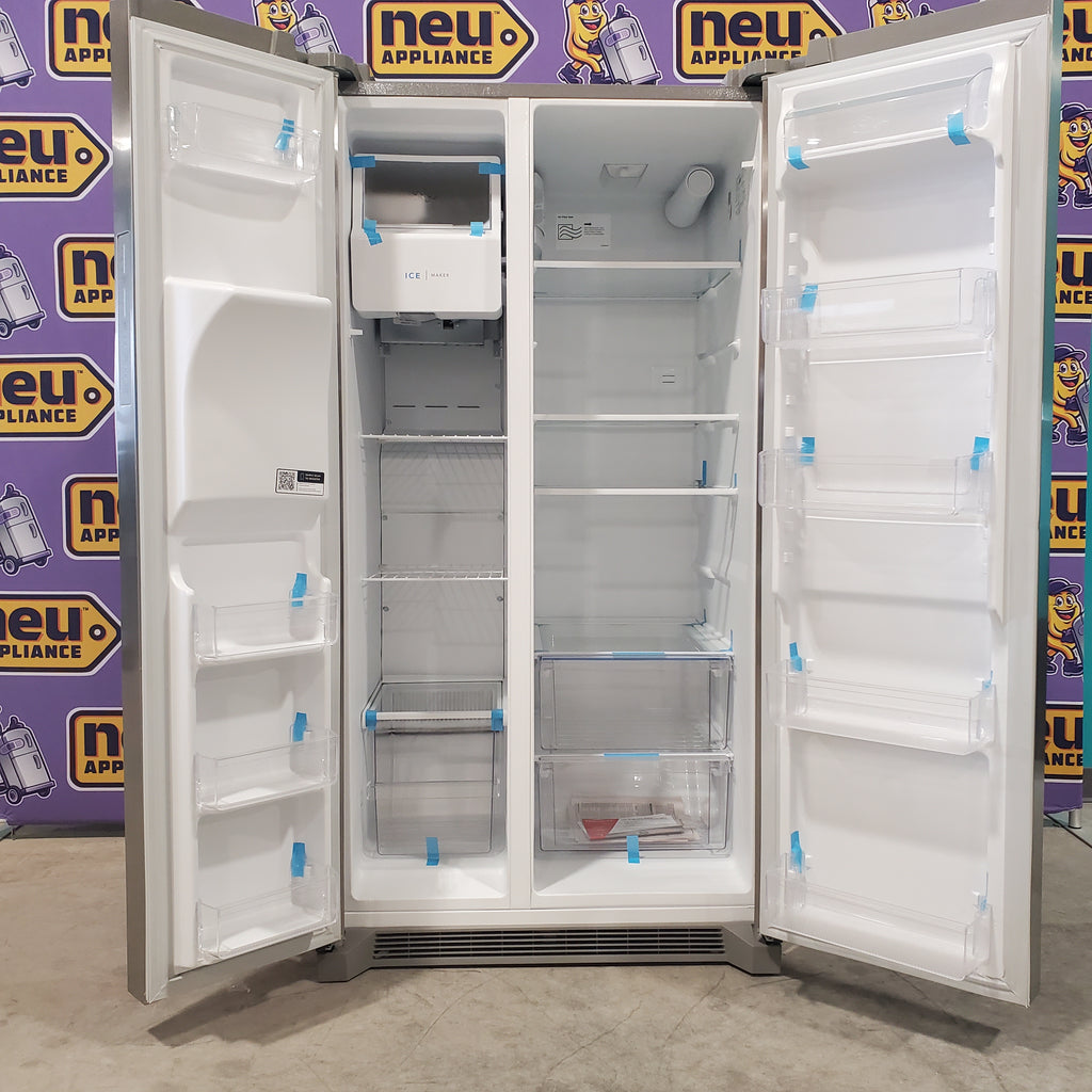 Pictures of Frigidaire Standard Depth 25.6 Cu. Ft. Side by Side 36" Refrigerator with a EvenTemp Cooling System FRSS26L3AF - Open Box - Neu Appliance Outlet - Discount Appliance Outlet in Austin, Tx