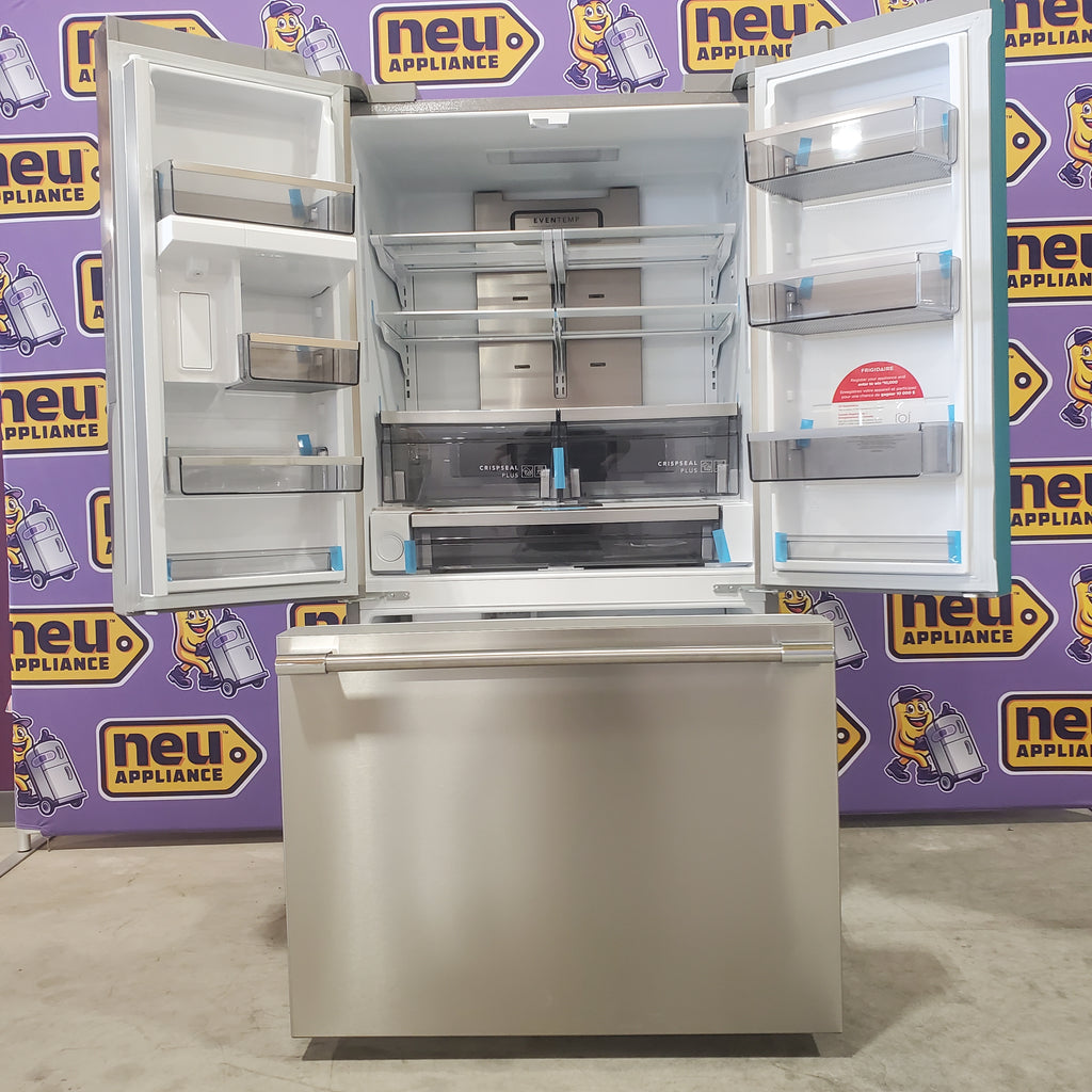 Pictures of Frigidaire Professional Stainless Steel Counter Depth 3 Door French Door 23 Cu. Ft. Refrigerator with Adjustable Temperature Drawer and CrispSeal Plus Crispers PRFG2383AFC - Scratch and Dent (Minor) - Neu Appliance Outlet - Discount Appliance Outlet in Austin, Tx