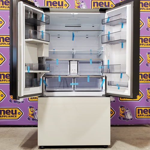 Pictures of Samsung Bespoke White Glass 3 Door French Door 30 Cu. Ft. Refrigerator with Beverage Center 3SD744 - RF30BB660012 - Scratch & Dent (Minor) - Neu Appliance Outlet - Discount Appliance Outlet in Austin, Tx