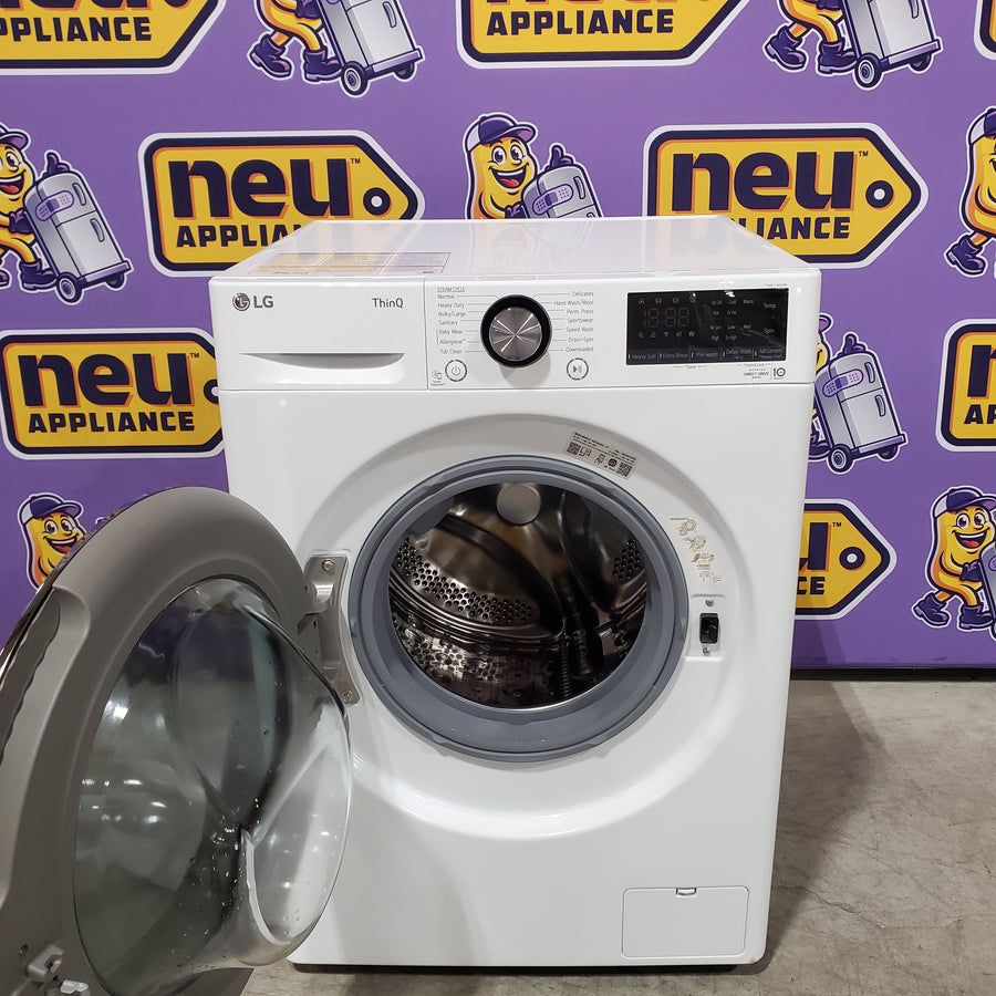 LG 2.4 cu.ft. Compact Front Load Washer with Built-In Intelligence WM1455HWA - Scratch & Dent (Minor) and LG 4.2 cu.ft. Smart wi-fi Enabled Compact Front Load Dryer with Dual Inverter HeatPump™ Technology 16215 - DLHC1455W - Open Box