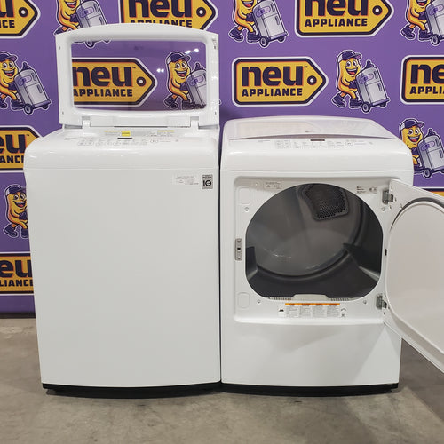 Pictures of LG 4.5 cu. ft. Ultra Large Capacity Top Load Washer with Front Control Design WT1501CW - Scratch & Dent (Moderate) and LG 7.3 cu. ft. Ultra Large Capacity High Efficiency Front Control Dryer 16112 - DLE1501W - Scratch & Dent (Moderate) - Neu Appliance Outlet - Discount Appliance Outlet in Austin, Tx