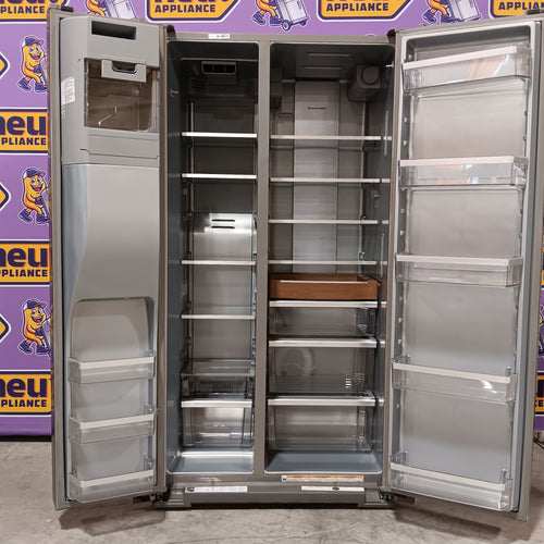 KitchenAid 20.8 Cu. Ft. Counter-Depth Side-by-Side Refrigerator with Exterior Ice and Water Dispenser in PrintShield® Finish 25133SD249 - KRSC536RPS - Scratch & Dent (Minor)